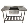 Pia Aço Inox Industrial 100x60x90 Cm Cuba Centralizada Nortinox - 2
