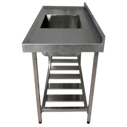 Pia Aço Inox Industrial 100x60x90 Cm Cuba Centralizada Nortinox - 3
