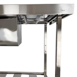 Pia Aço Inox Industrial 100x60x90 Cm Cuba Centralizada Nortinox - 7