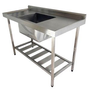 Pia Aço Inox Industrial 100x60x90 Cm Cuba Centralizada Nortinox