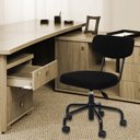 Ver imagem 3 de Cadeira para Escritório Decorativa Linho Giratória Fit Preto