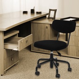 Cadeira para Escritório Decorativa Linho Giratória Fit - 3