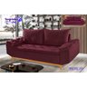 Sofá 3 Lugares Berlim Tecido Veludo 200cm Cor Bordô - 2