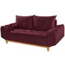 Sofá 3 Lugares Berlim Tecido Veludo 200cm Cor Bordô - 1