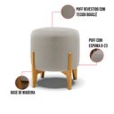 Ver imagem 3 de Puff Banqueta Decorativo Base Madeira Stella Bouclê Cinza P01 - D'Rossi