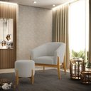 Ver imagem 2 de Puff Banqueta Decorativo Base Madeira Stella Bouclê Cinza P01 - D'Rossi