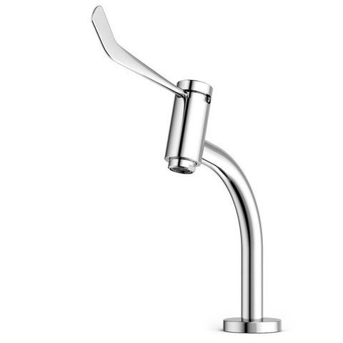 Kit com 2 Torneira para Lavatório de Mesa Bica Baixa Acesso Prata/Cromado Celite