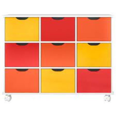 Nicho Organizador Com 9 Gavetas e Rodízios Coloridas Qmovi 1478/5 - 1479/46