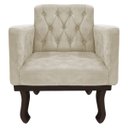Ver imagem 6 de Kit Diva Recamier Diana 140cm Lado Esquerdo e 02 Poltronas Classic Linho Bege - ADJ Decor