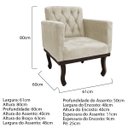 Ver imagem 4 de Kit Diva Recamier Diana 140cm Lado Esquerdo e 02 Poltronas Classic Linho Bege - ADJ Decor