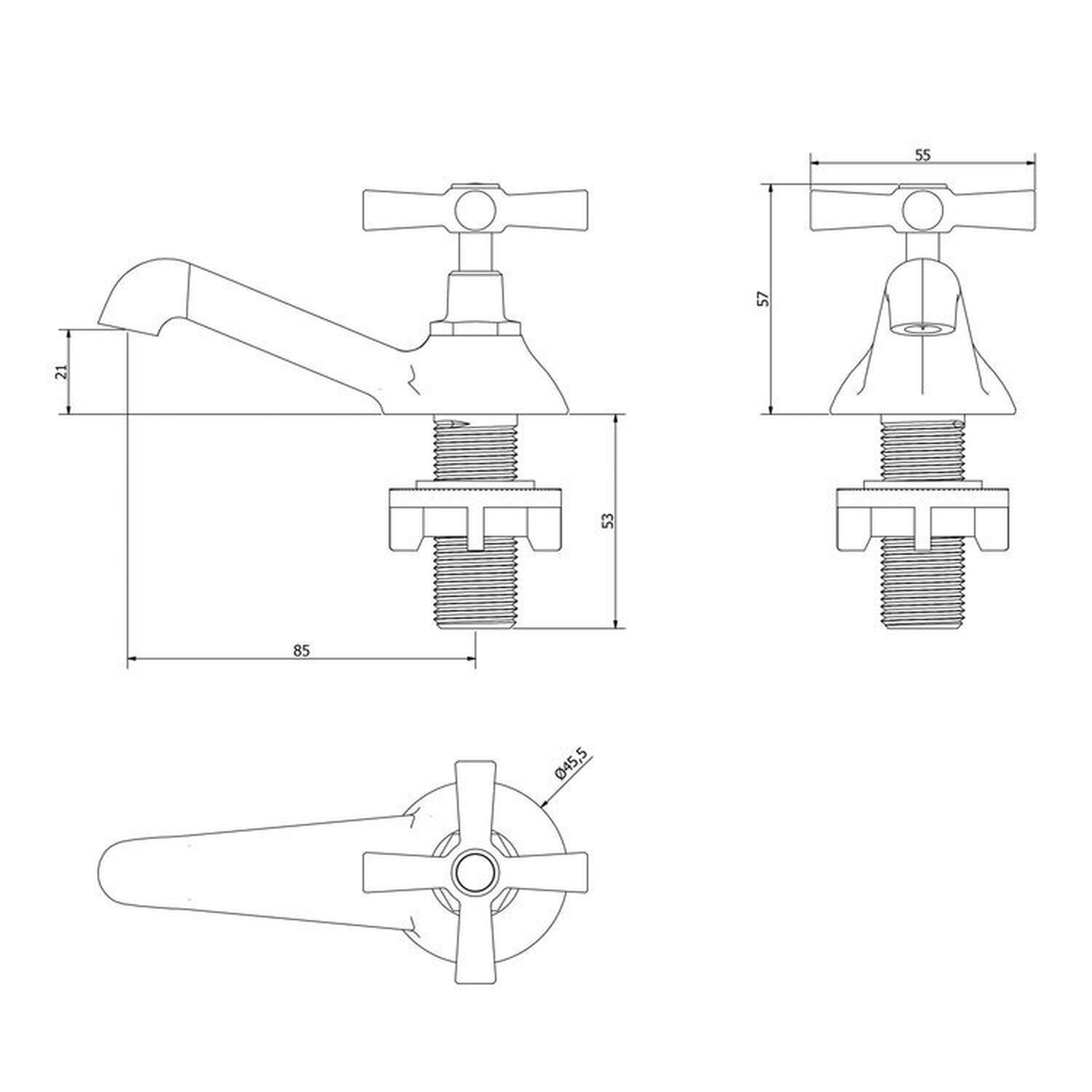 Kit com 2 Torneira para Lavatório de Mesa Bica Baixa Eco-n - 2