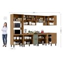 Ver imagem 3 de Cozinha Modulada Toscana 7 Peças Mdf com Aéreo 1200 Porta de Vidro Basculante e Armários Canto