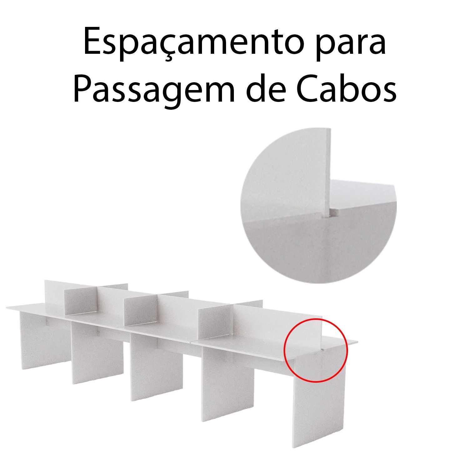 Estação de trabalho escritório 8 Lugares Cor:Bianco - 3