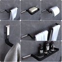 Ver imagem 1 de Kit Acessórios Para Banheiro Preto e Cromo Empire 6 peças