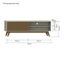 Ver imagem 3 de Rack Ripado Retrô para TV até 55 Polegadas Fox 162 cm Yescasa Off White/Cedro