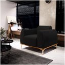 Ver imagem 2 de Kit 2 Poltronas Decorativas Sala de Estar Base de Madeira Euro Veludo Preto