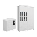 Ver imagem 3 de Quarto Infantil com Guarda-Roupas e Cômoda com Janelas 100% MDF Maya Clássico Espresso Móveis Branco/Brilho
