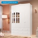 Ver imagem 5 de Quarto Infantil com Guarda-Roupas e Cômoda com Janelas 100% MDF Maya Clássico Espresso Móveis Branco/Brilho