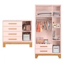 Ver imagem 3 de Quarto Infantil Completo Lion 4 Portas 6 Gavetas Rosa - Pnr Móveis