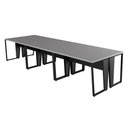 Ver imagem 6 de Mesa Trabalho Escritório 6 Pessoas 360cm Pé Metal F5 Office Cor:cinza Sagrado com Preto