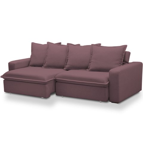 Sofá Retrátil Reclinável para Sala de Estar Living 215cm Vêneto F04 Veludo Lilás - Lyam Decor