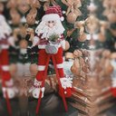 Ver imagem 2 de Escada de Natal Decorativa em Poliéster com Boneco 65cm Papai Noel