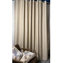 Ver imagem 1 de Cortina no Tecido Linho Flamê Bege com Forro Microfibra Branco - 1,35l X 2,60a