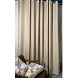 Cortina no Tecido Linho Flamê Bege com Forro Microfibra Branco - 1,35l X 2,60a - 1