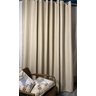Cortina no Tecido Linho Flamê Bege com Forro Microfibra Branco - 1,35l X 2,60a - 1