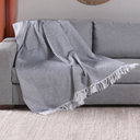 Ver imagem 2 de Xale para Sofá Manta Grid Jacquard 2,10m x 1,35m com Franja 60% Algodão / 40% Poliéster Tecido