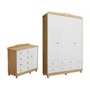 Ver imagem 3 de Quarto Infantil com Guarda-Roupas 4 Portas e Cômoda 1 Porta 100% MDF Maya Clássico Espresso Móveis B