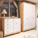 Ver imagem 1 de Quarto Infantil com Guarda-Roupas 4 Portas e Cômoda 1 Porta 100% MDF Maya Clássico Espresso Móveis B