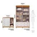 Ver imagem 4 de Quarto Infantil com Guarda-Roupas 4 Portas e Cômoda 1 Porta 100% MDF Maya Clássico Espresso Móveis B