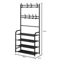 Ver imagem 6 de Cabideiro Sapateira Prateleira Organizadora Metálica 5 Níveis para Calçados Chapéu e Roupas - Branca