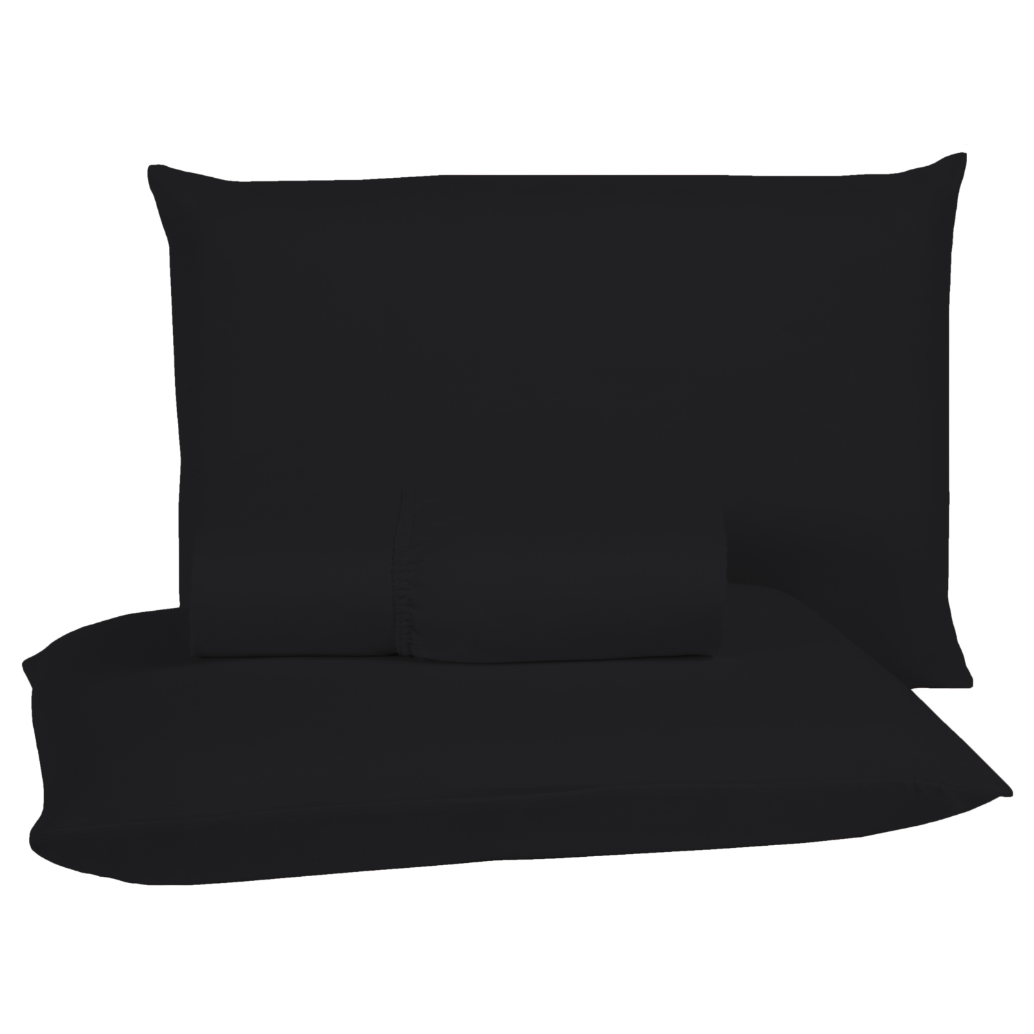 Roupa de Cama Queen 400 Fios 4 Peças com Virol Hotel Pousada Macio Acetinado:preto