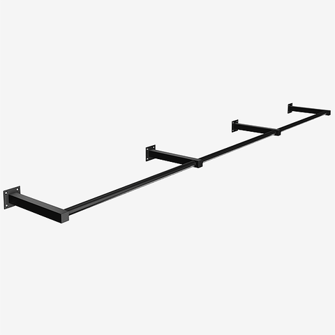 Arara de Parede para Loja Modelo Premium Leve Comac - 8 Tamanhos - Preto - 225cm