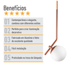 Lustre Pendente On Ly - Bronze com Globo de Vidro Branco - 6