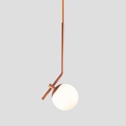 Lustre Pendente On Ly - Bronze com Globo de Vidro Branco - 2