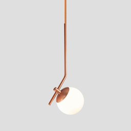 Lustre Pendente On Ly - Bronze com Globo de Vidro Branco - 4