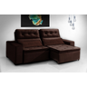 Sofa Topazio Marrom Veludo Pillow 20 cm Retratil/Reclinavel 2.50mt Mola Bonel Com 2 Rineira - 4