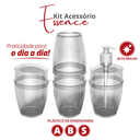 Ver imagem 3 de Kit Acessório Saboneteira Porta Escova e Algodão para Banheiro Essence Cor Cristal Durín