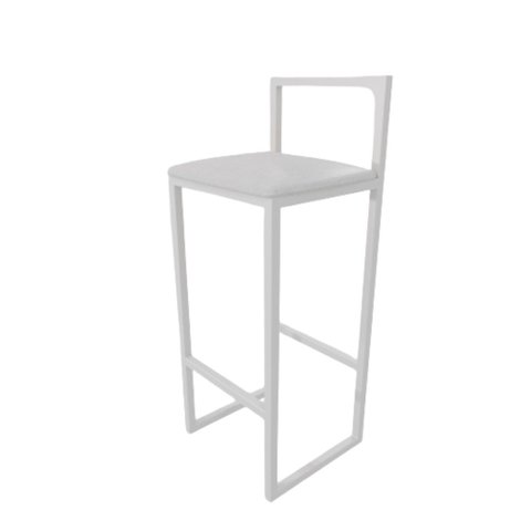 Banqueta Alta Balcão Bistrô Industrial Branca Assento Estofado 