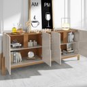 Ver imagem 7 de Buffet 190cm Adega 050520 e Cristaleira 4 Portas 50519 Off White Cedro Dcasa
