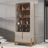 Buffet 190cm Adega 050520 e Cristaleira 4 Portas 50519 Off White Cedro Dcasa - 3