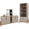 Buffet 190cm Adega 050520 e Cristaleira 4 Portas 50519 Off White Cedro Dcasa - 1