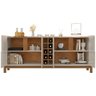 Buffet 190cm Adega 050520 e Cristaleira 4 Portas 50519 Off White Cedro Dcasa - 10