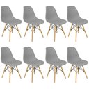 Ver imagem 3 de Kit 8 Cadeiras Charles Eames Eiffel Wood Design Cinza
