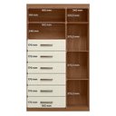 Ver imagem 4 de Guarda Roupa Casal Toledo 6 Portas MDF MDP Jatobá Areia Acetinado Cômoda 6 Gavetas com Espelho