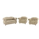Ver imagem 1 de Sofá Chesterfield Merlo 2 lugares 2,30 + 2 Poltronas - Suede Bege / decoração, recepção, sala tv est