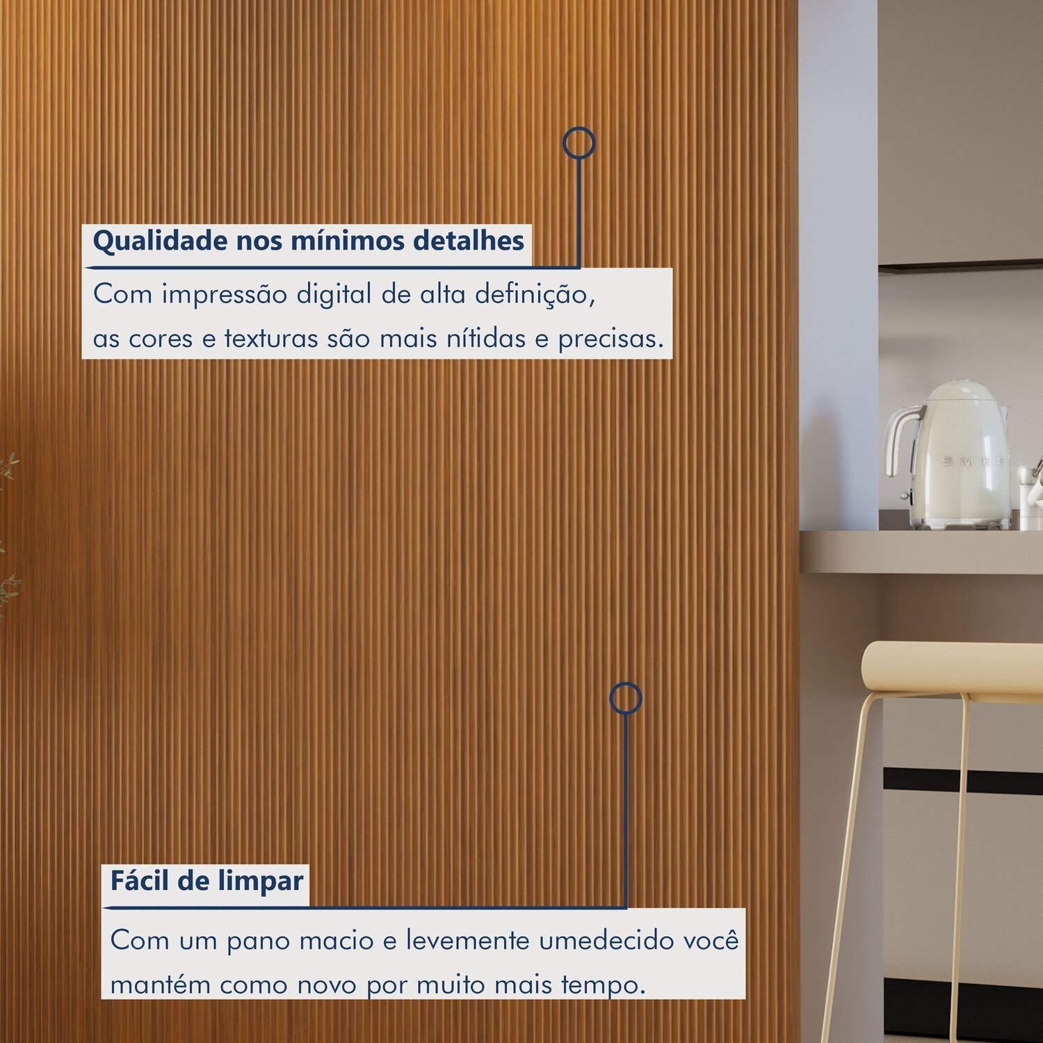 Painel Ripado Toronto 2,50x1,74x3,3mm(4,35)m²  Ecorevest - 5